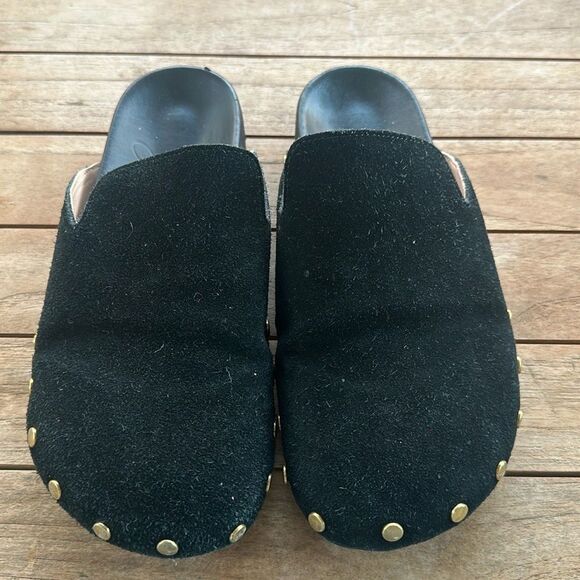 J. Crew Suede Black Slip On Clogs 6 - Picture 1 of 8